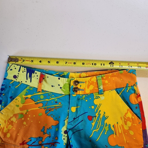 Loudmouth Womens Short Shorts Sz 0 Drop Cloth Paint Splatters Golf Golfing - Picture 7 of 10